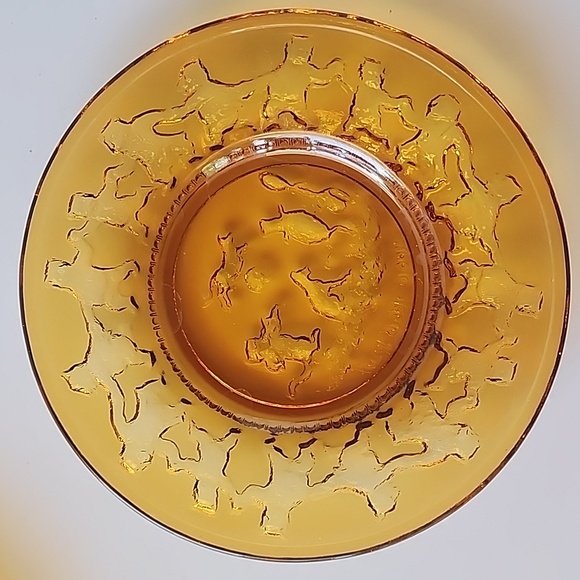 VTG. Mother Goose Nursery Rhymes, Tiara Amber Glass, Children's Plates. - Picture 9 of 16